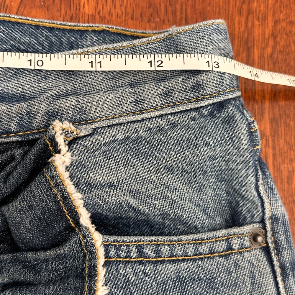 Carmar Two-Tone Light Blue Straight Leg Jeans with Frayed Trim - Picture 11 of 13
